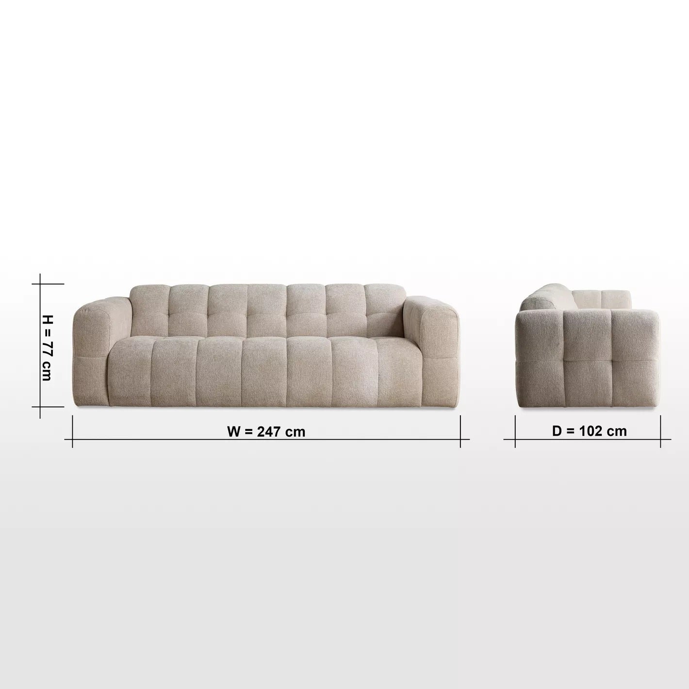 Gradient Stoffsofa, 3-Sitzer