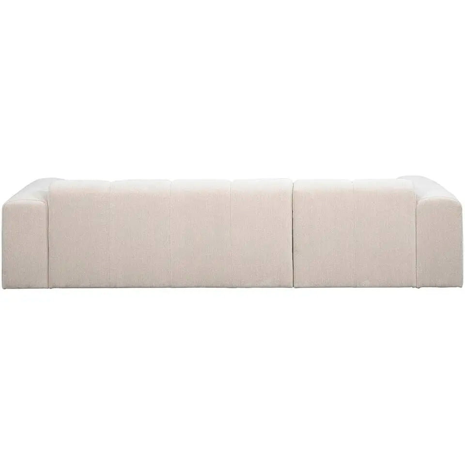 Modulares Bouclé Ecksofa mit Chaiselongue – Cremeweiß
