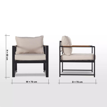 Elba 5-Sitzer-Lounge-Set für den Außenbereich mit Tisch