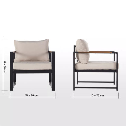 Elba 5-Sitzer-Lounge-Set für den Außenbereich mit Tisch