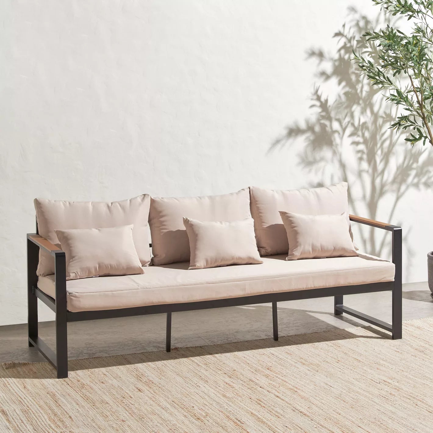 Elba 5-Sitzer-Lounge-Set für den Außenbereich mit Tisch