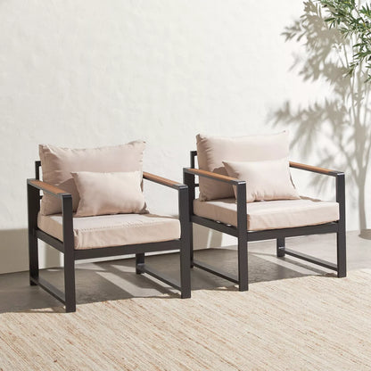 Elba 5-Sitzer-Lounge-Set für den Außenbereich mit Tisch