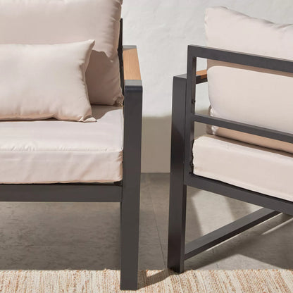 Elba 5-Sitzer-Lounge-Set für den Außenbereich mit Tisch