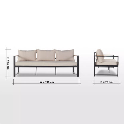 Elba 5-Sitzer-Lounge-Set für den Außenbereich mit Tisch