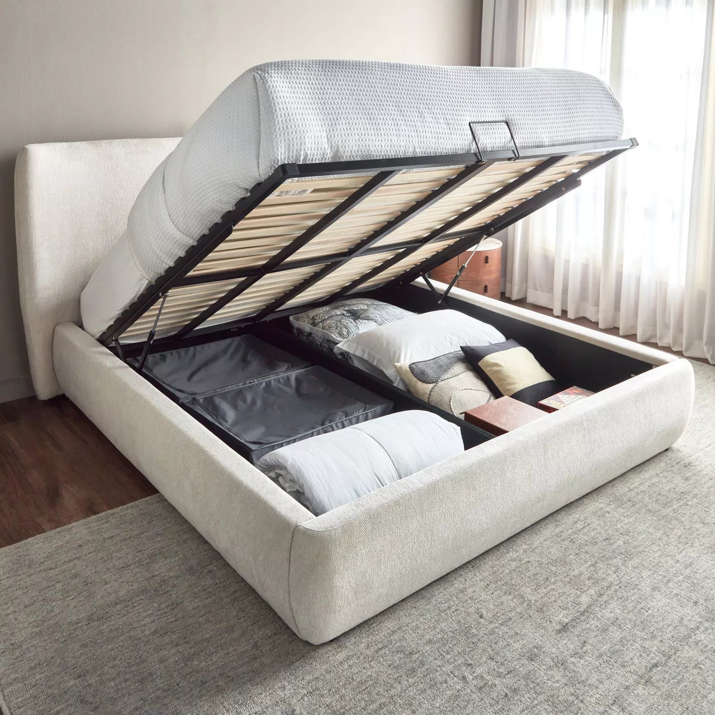 Melissa Queen-Bett mit hydraulischem Stauraum – 160 × 200 cm