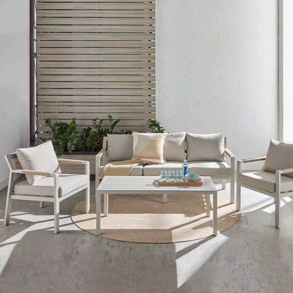 Melita 5-Sitzer-Lounge-Set für den Außenbereich mit Tisch