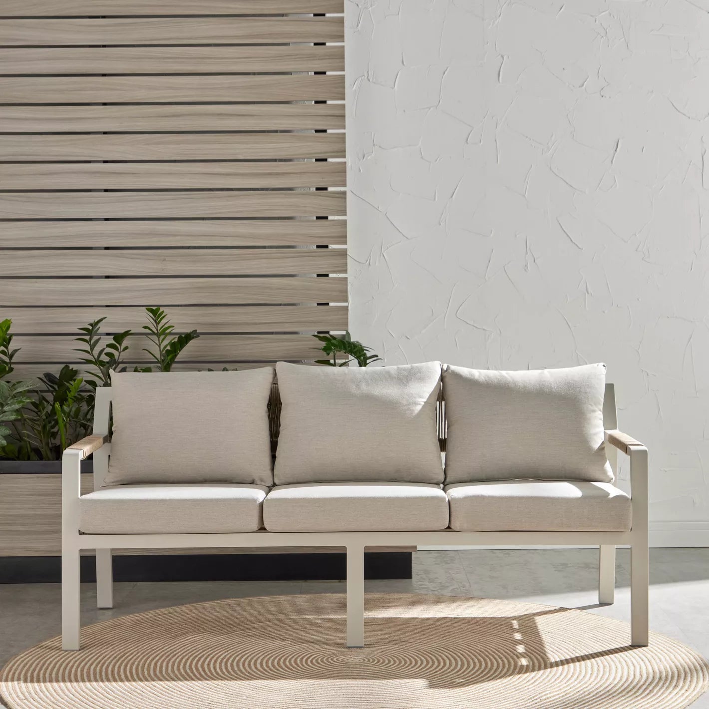 Melita 5-Sitzer-Lounge-Set für den Außenbereich mit Tisch