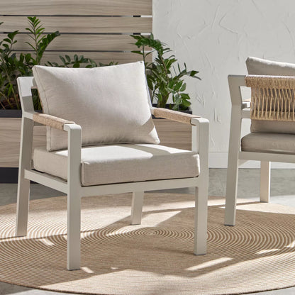 Melita 5-Sitzer-Lounge-Set für den Außenbereich mit Tisch