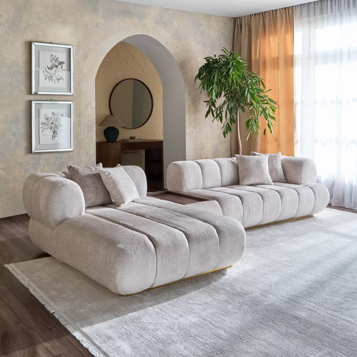 Nomad 4-Sitzer Samt-Ecksofa links
