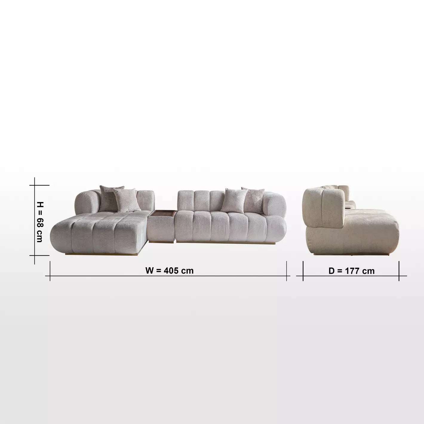 Nomad 4-Sitzer Samt-Ecksofa links