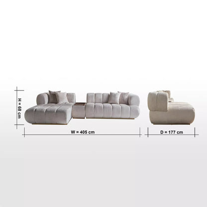 Nomad 4-Sitzer Samt-Ecksofa links