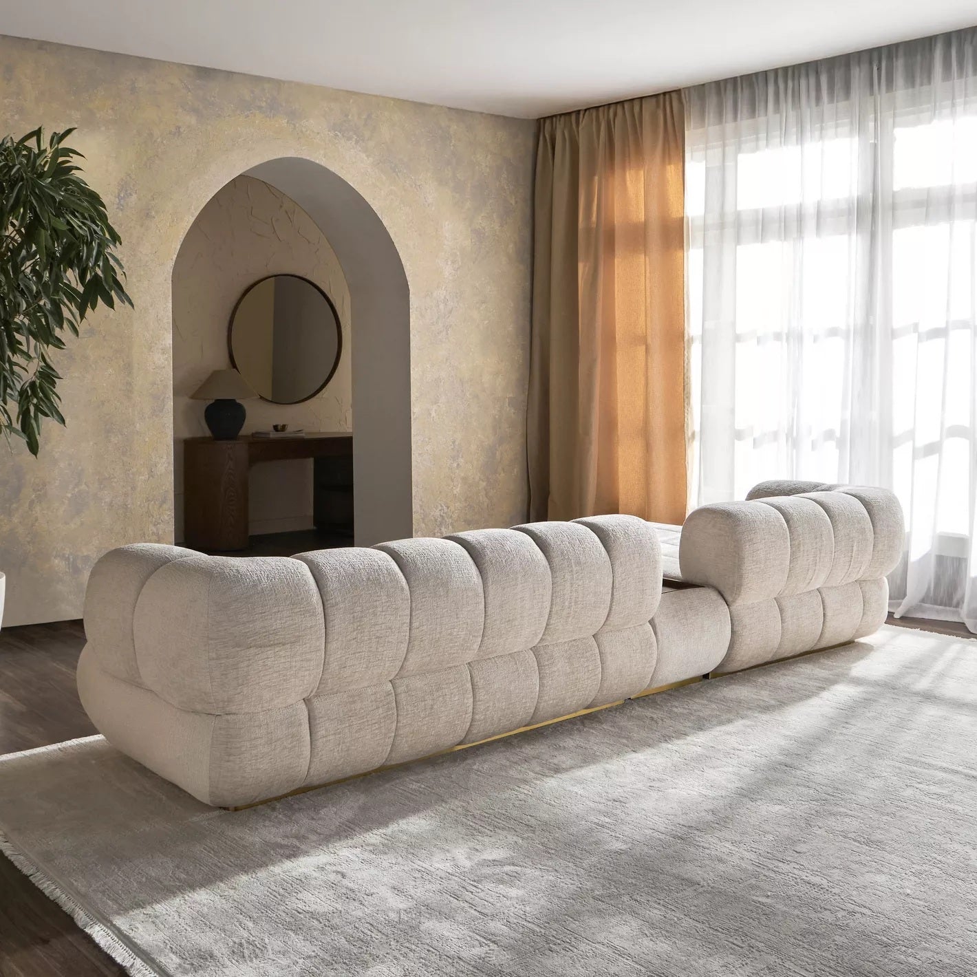 Nomad 4-Sitzer Samt-Ecksofa links