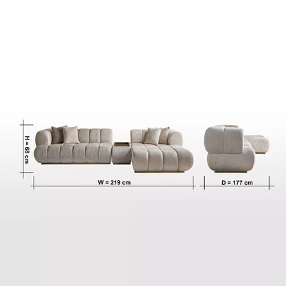 Nomad 4-Sitzer Samt-Ecksofa rechts