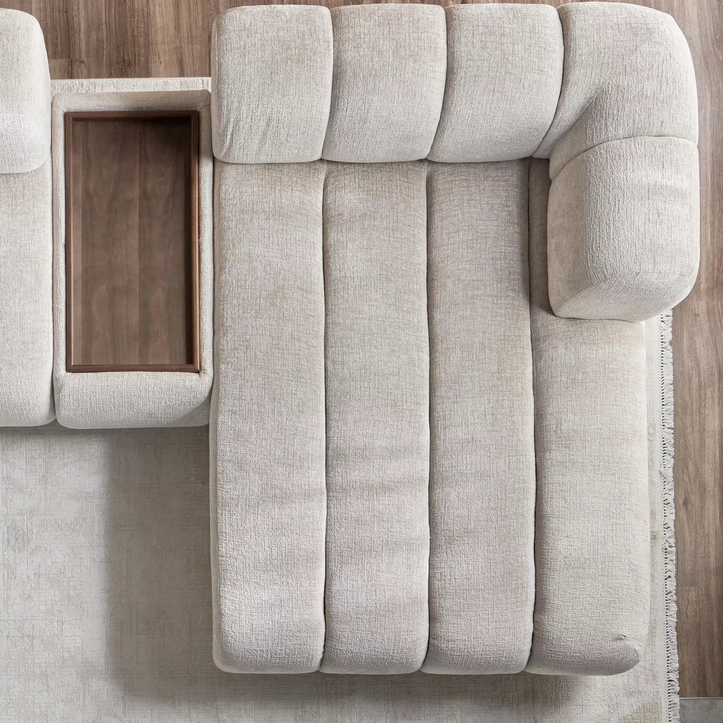 Nomad 4-Sitzer Samt-Ecksofa rechts