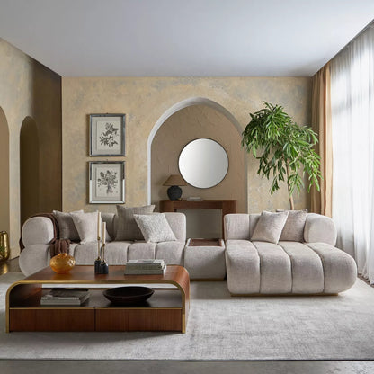 Nomad 4-Sitzer Samt-Ecksofa rechts