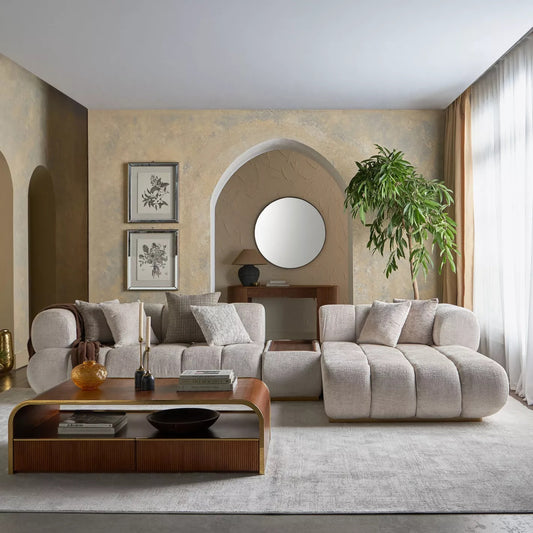 Nomad 4-Sitzer Samt-Ecksofa rechts