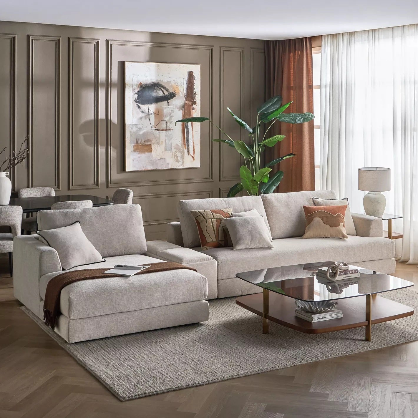 Hester 4-Sitzer Stoff-Ecksofa links