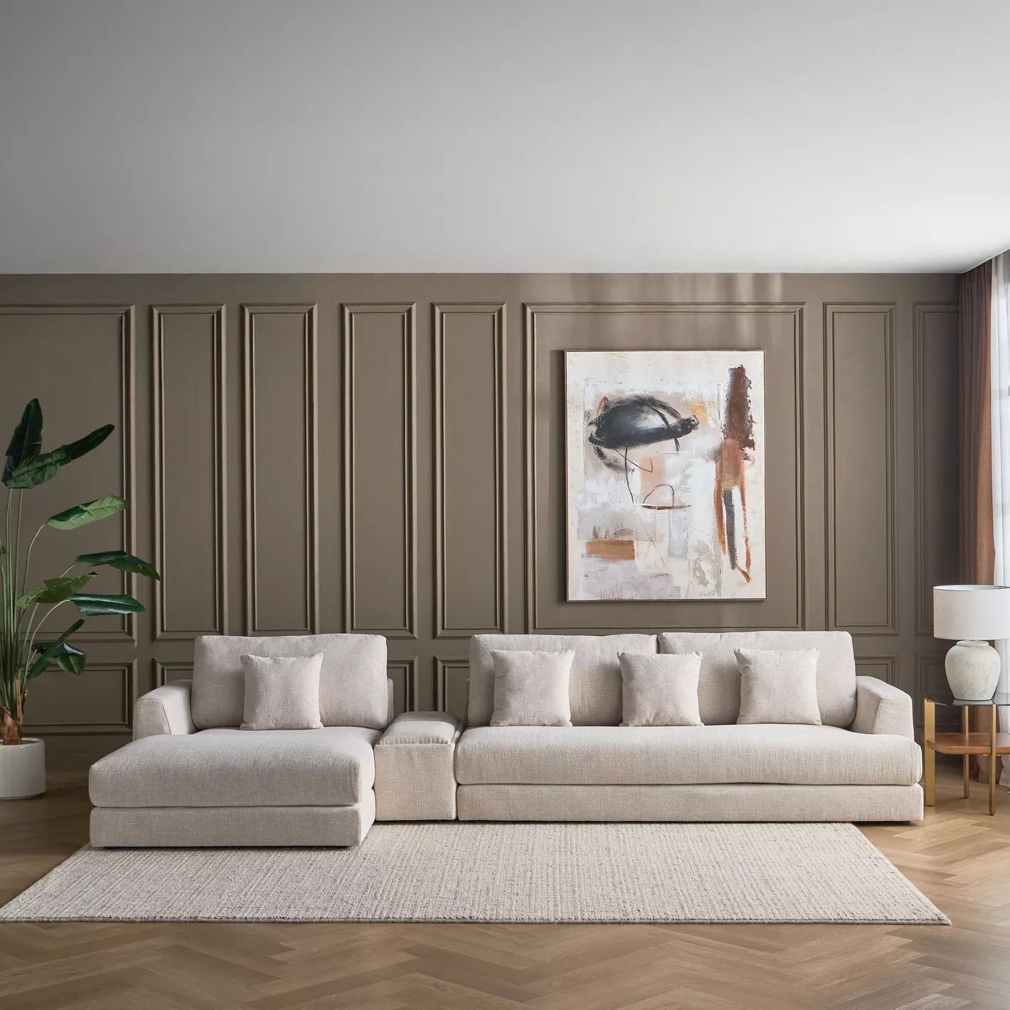 Hester 4-Sitzer Stoff-Ecksofa links