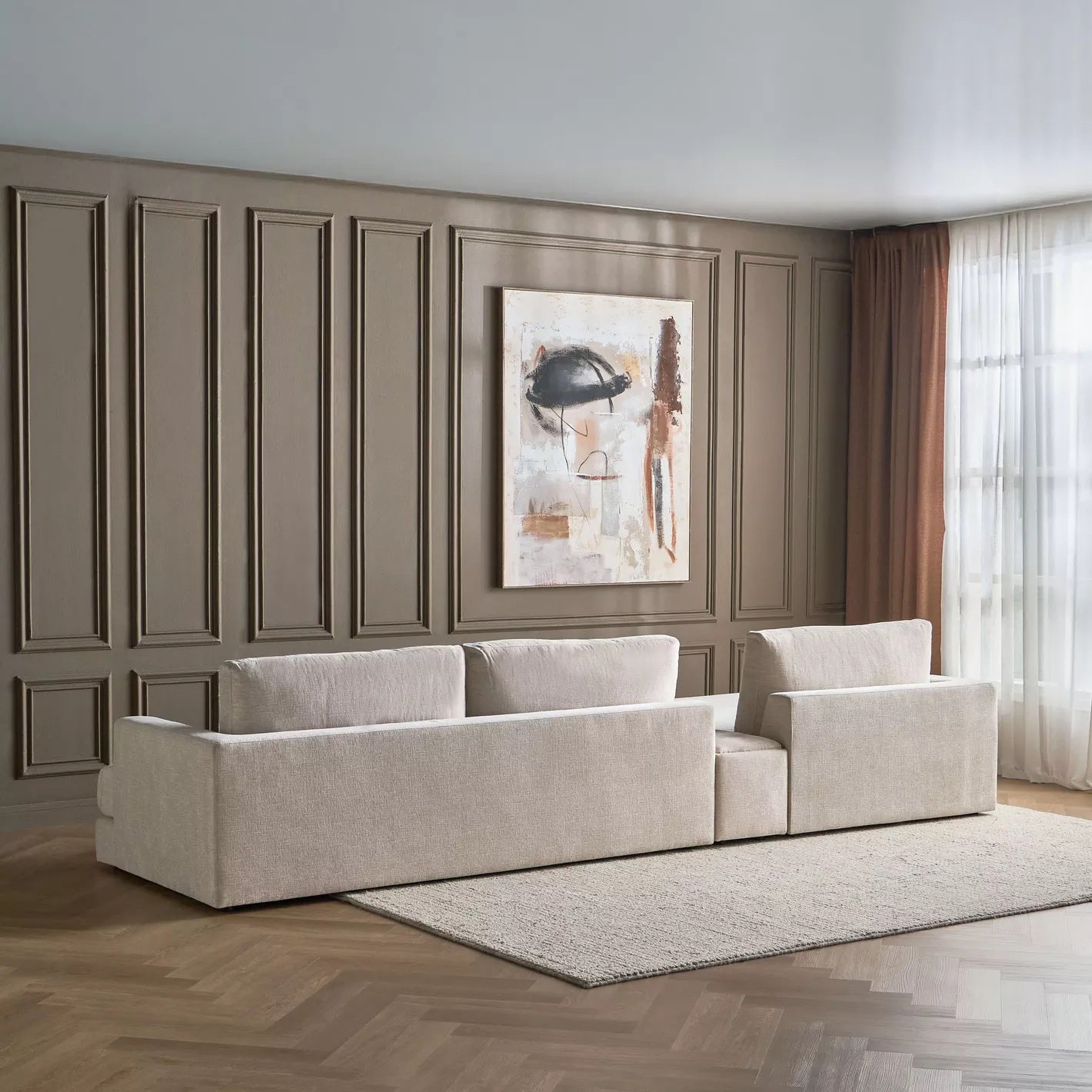Hester 4-Sitzer Stoff-Ecksofa links