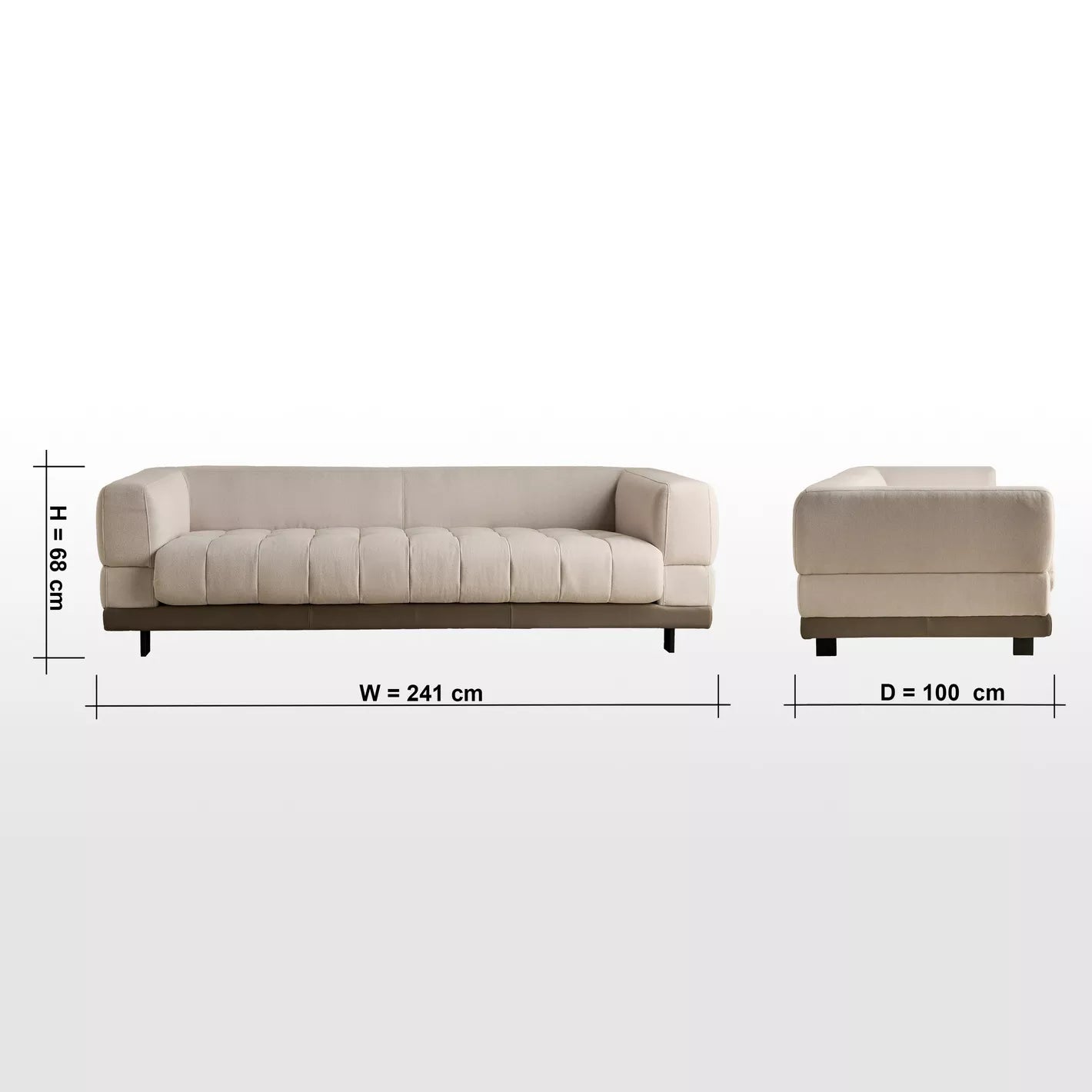 Narissa 3-Sitzer-Stoffsofa