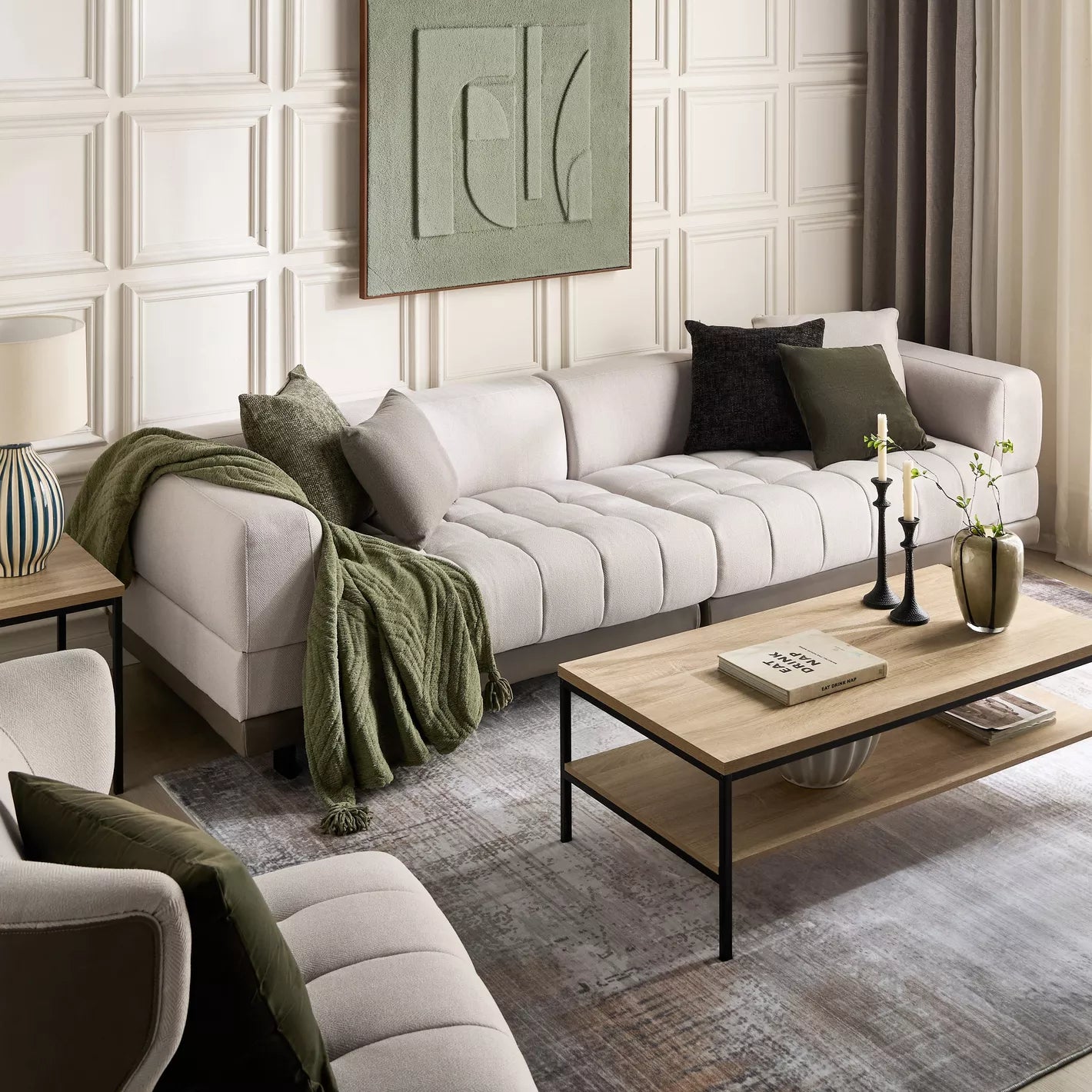 Narissa 3-Sitzer-Stoffsofa
